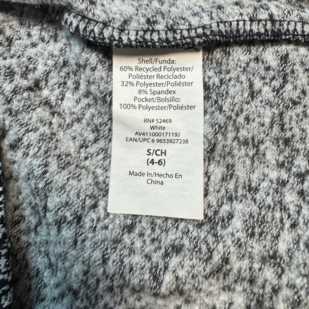 Avia Womens Pullover Size Small Quarter Zip Space Dye Black White Long Sleeve - Picture 4 of 8